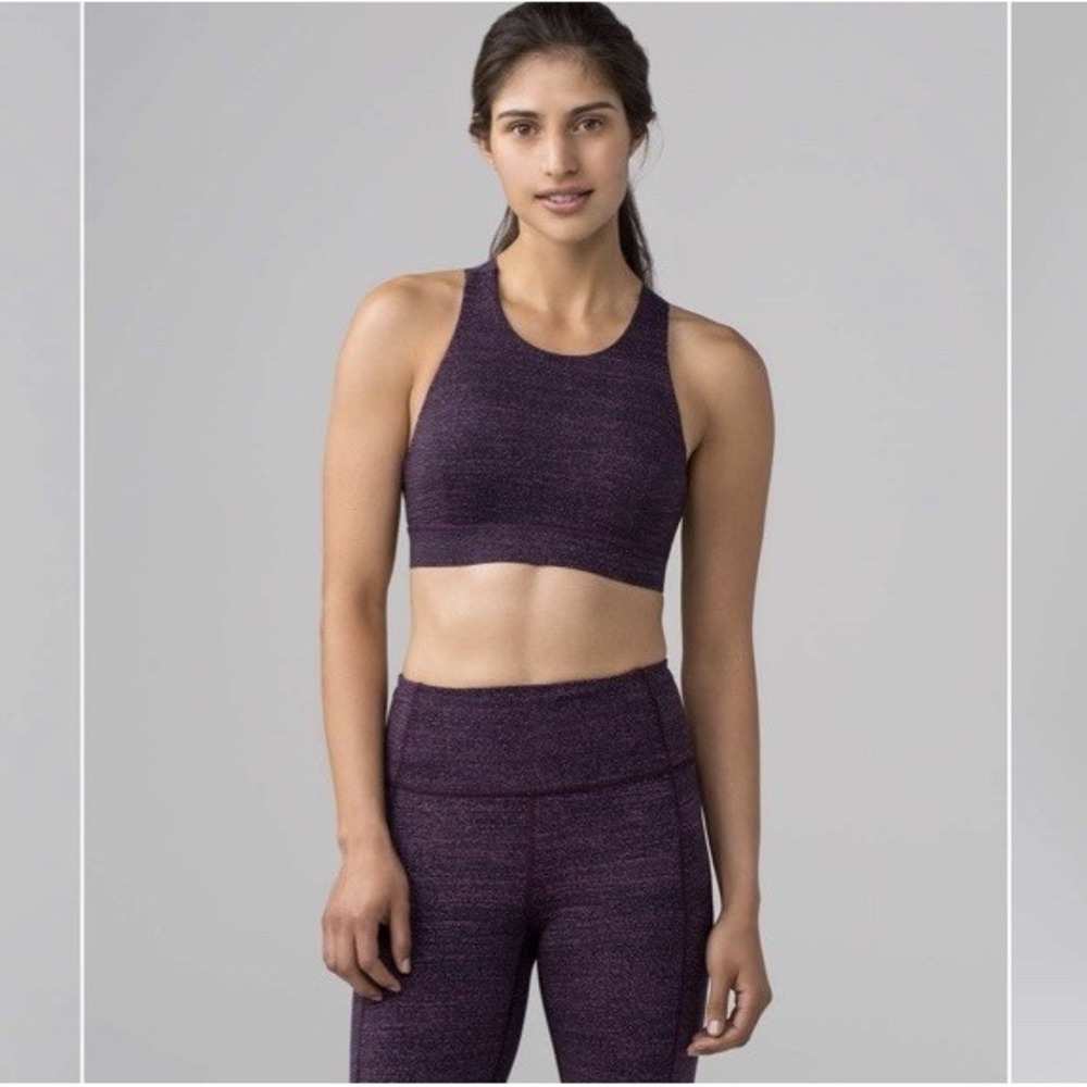 Lululemon Fast & Fr** Bra (Nulux) Size 6 Salt Dark‎ Mystic Black